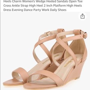 Nude tan wedge sandal size 5